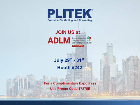 Precision die cutting manufacturing and contract converting solutions expert, PLITEK®, is proud to exhibit in Booth #242 during ADLM 2025 in Chicago.